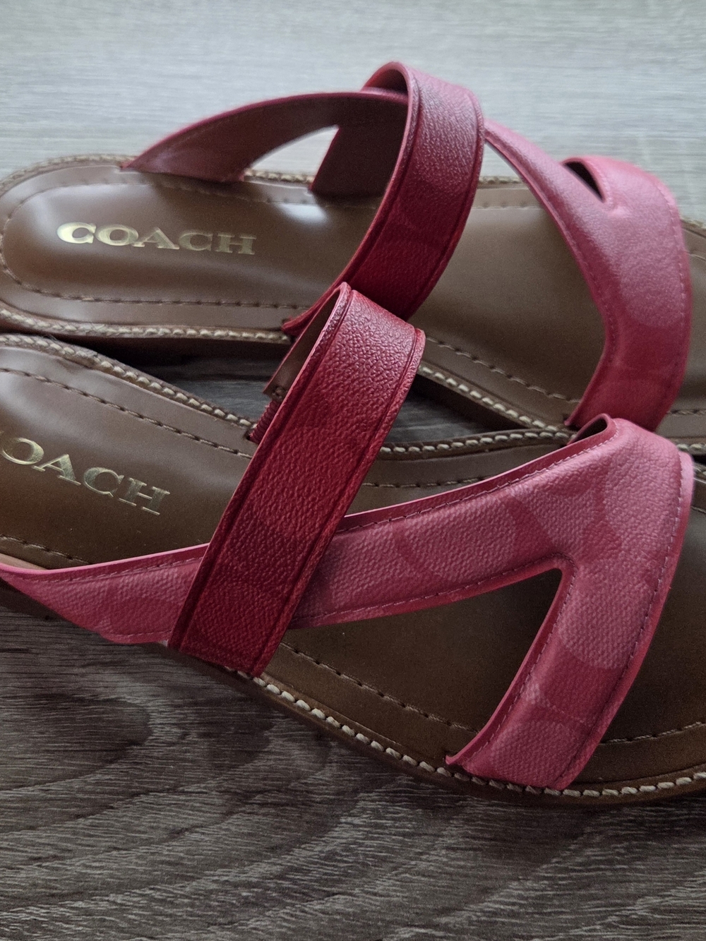 Coach Women's Harlan Signature Sandal Pink Lemonade - Picture 4 of 5